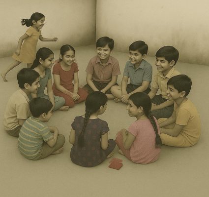 Children playing Rumal Chor or Kokla Chapakki