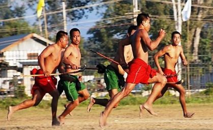Mukna Kangjei festival or match scene