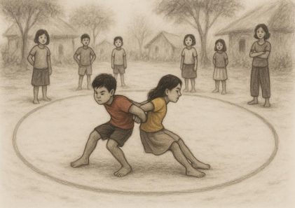 Players engaged in Tulai Langum