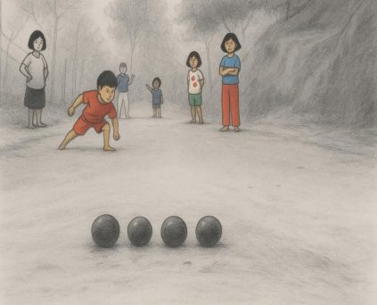 Inkawibah traditional seed game setup