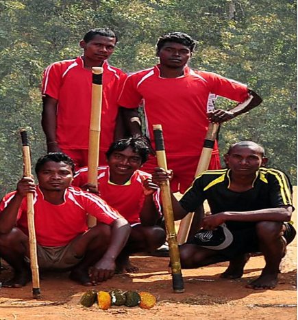Players posing before a Chaki Khela match